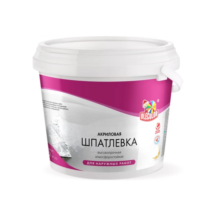 Акриловая шпатлевка OLECOLOR для наружных работ, 0.9 кг 4300000914