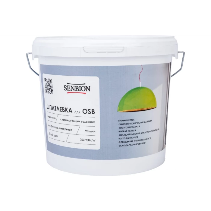 Акриловая шпатлевка с армирующим волокном для OSB SENBION 7 кг S-Шп-15222/7