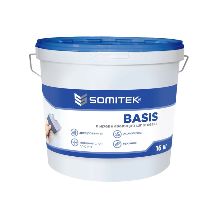 Выравнивающая шпатлевка SOMITEK BASIS 16 кг 36028