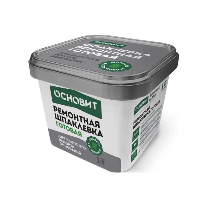 Готовая армированная шпаклевка для ремонтных работ Основит ЭЛИСИЛК РА39 H 1 кг 87128