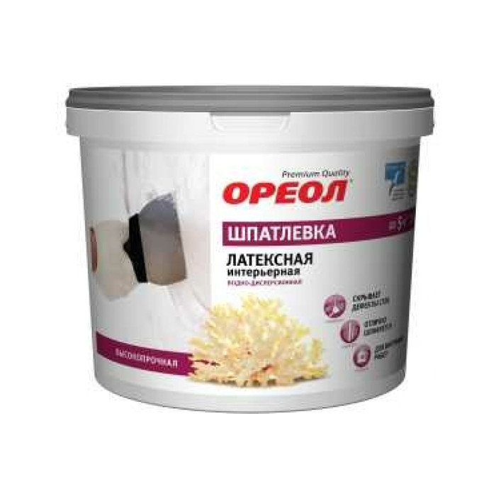 Интерьерная шпатлевка Ореол (водно-дисперсионная; латексная; 1.5 кг) 66526