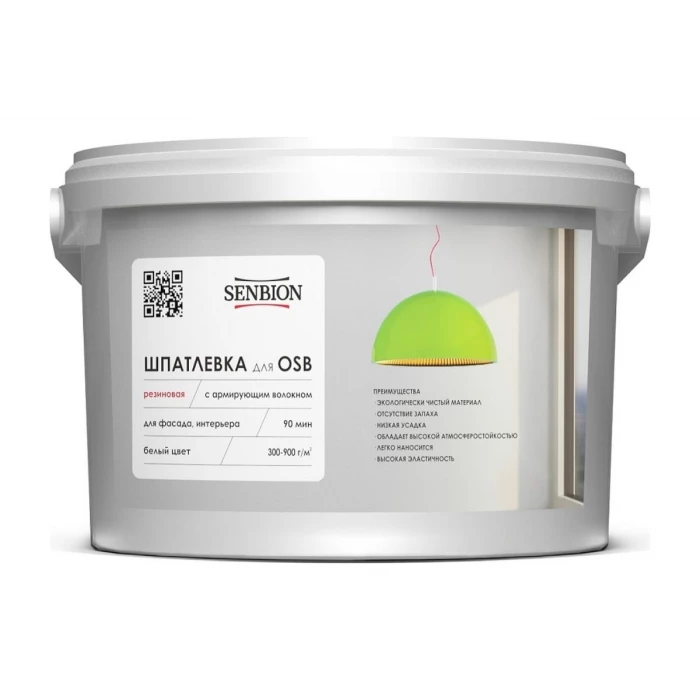 Резиновая шпатлевка с армирующим волокном для OSB SENBION 1 кг S-Шп-15224/1