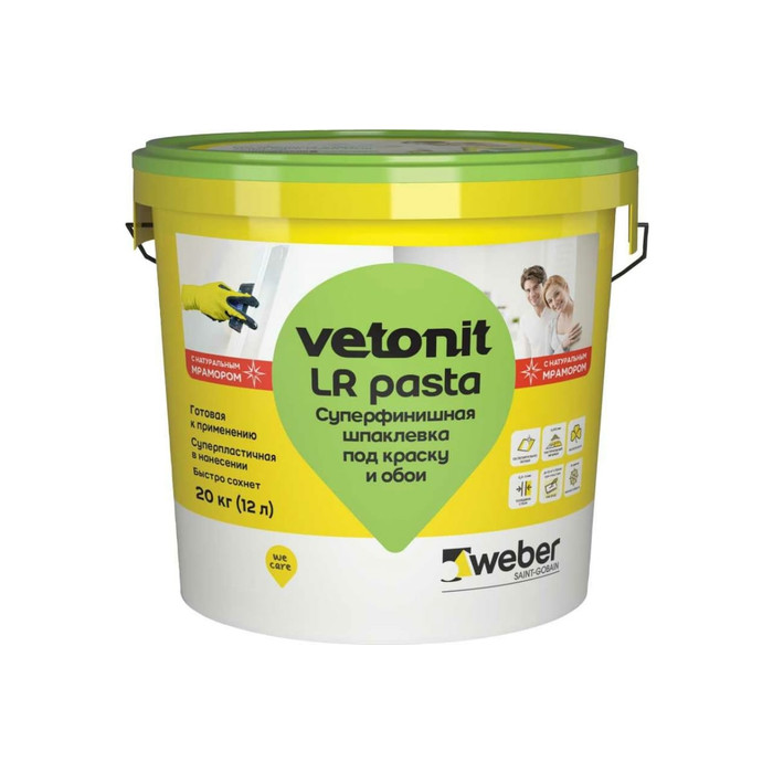 Суперфинишная шпаклевка Vetonit LR Pasta под окраску и обои, 20 кг 1014271