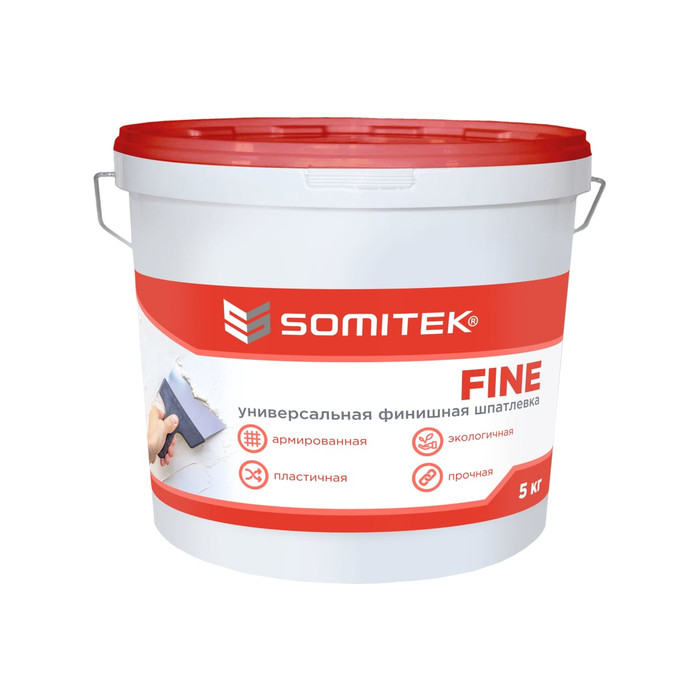 Универсальная финишная шпатлевка SOMITEK fine 5 кг 36003