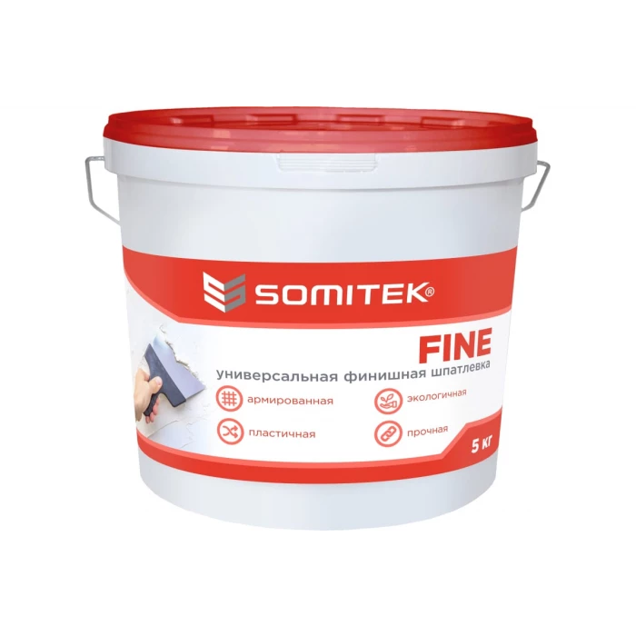 Универсальная финишная шпатлевка SOMITEK fine 5 кг 36003
