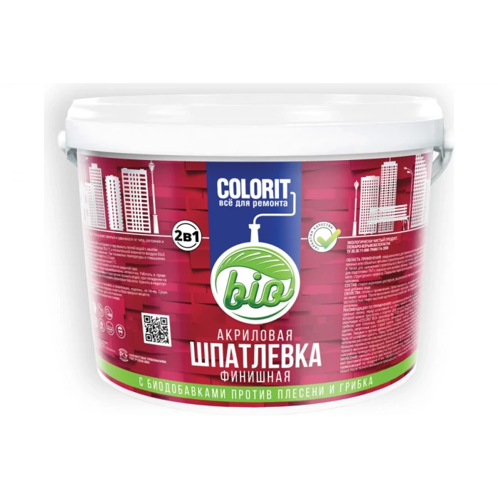 Финишная шпатлевка ХимПродукт COLORIT Bio (акриловая; 16 кг) ШК16