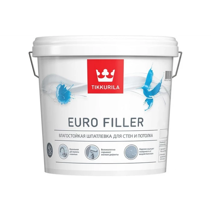 Шпаклевка влагостойкая Евро Филлер 10 л TIKKURILA 204675