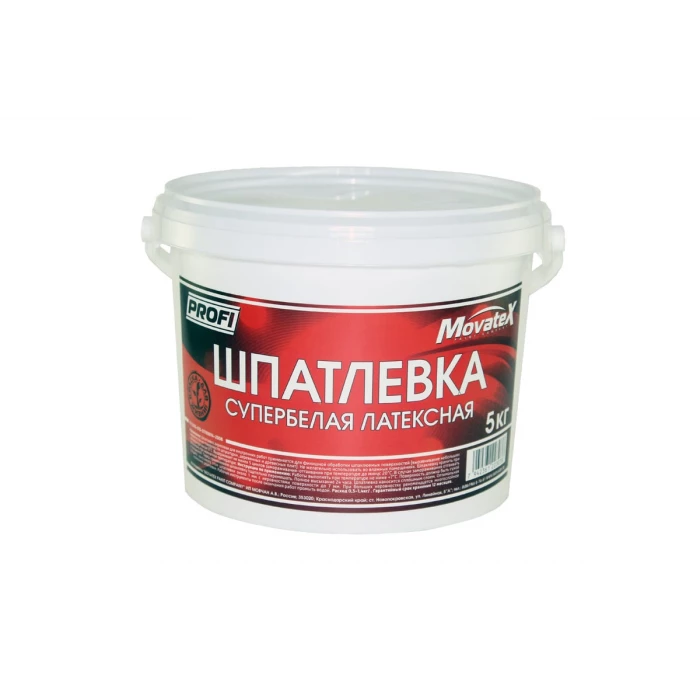 Шпаклевка латексная (5 кг; супербелая) Movatex Т05875