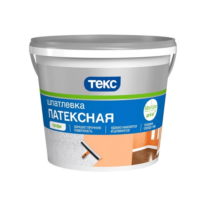 Шпаклевка латексная 1.5 кг ТЕКС ПРОФИ тов-031838