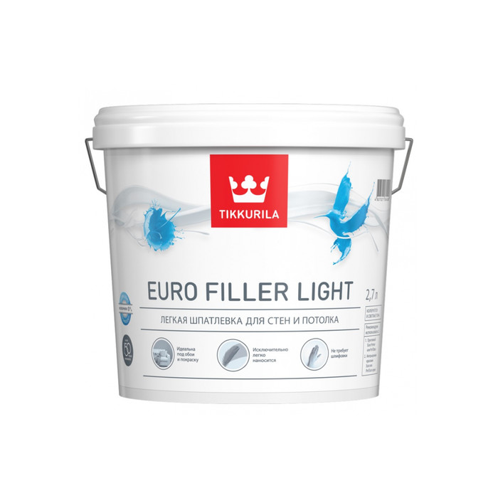 Шпаклевка лёгкая (KTA; 2,7 л) Euro Filler Light TIKKURILA 53829