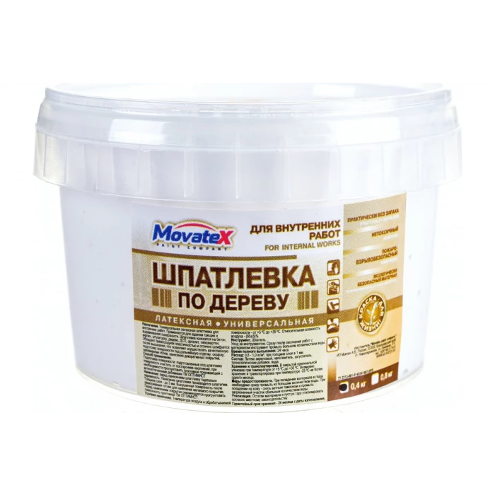 Шпаклевка по дереву (0.4 кг; белая) Movatex Т02353