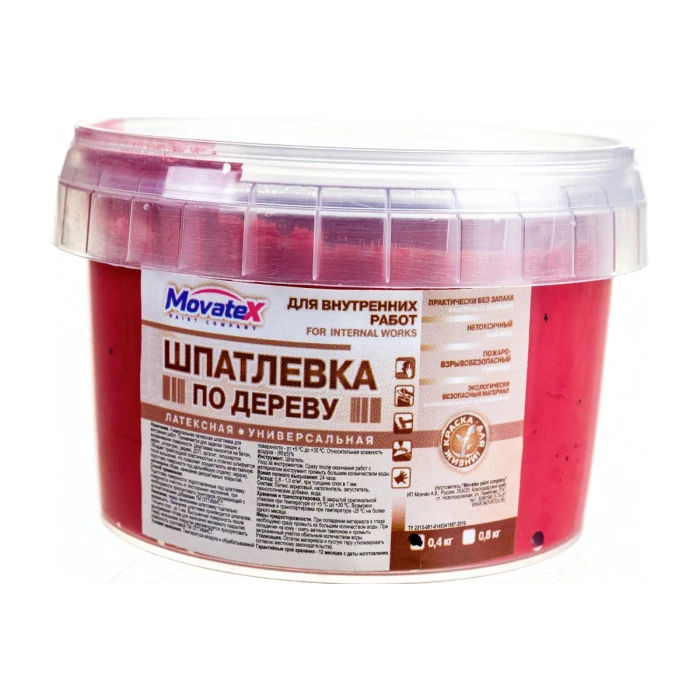 Шпаклевка по дереву (0.4 кг; махагон) Movatex Т16166