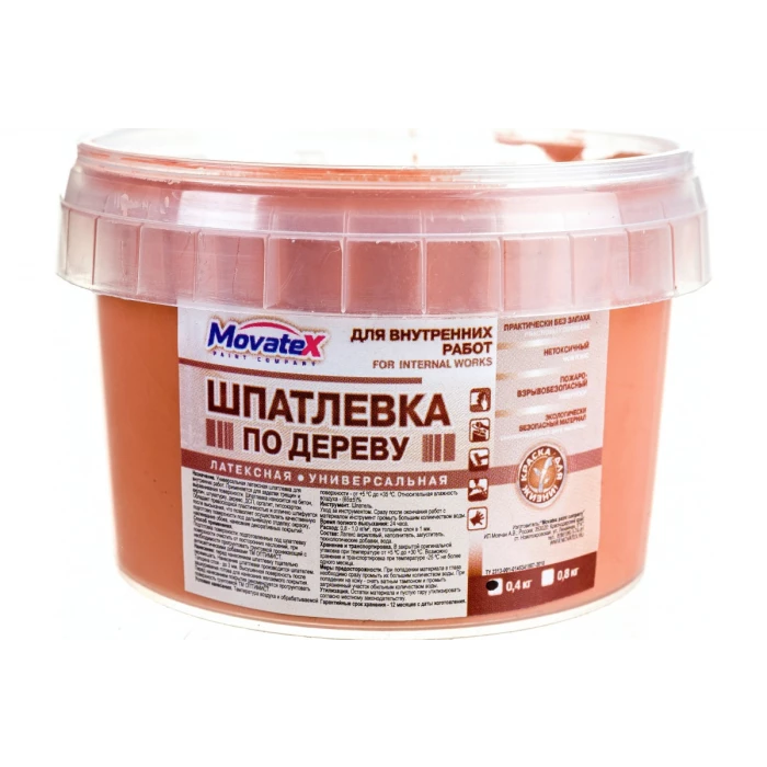 Шпаклевка по дереву (0.4 кг; тик) Movatex Т16171