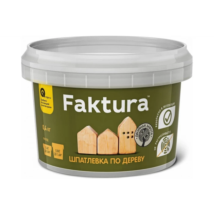 Шпаклевка по дереву FAKTURA для наружных и внутренних работ, цвет сосна 0,4 кг О02558