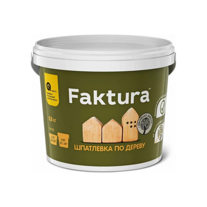 Шпаклевка по дереву FAKTURA для наружных и внутренних работ, цвет сосна 0,8 кг О02559