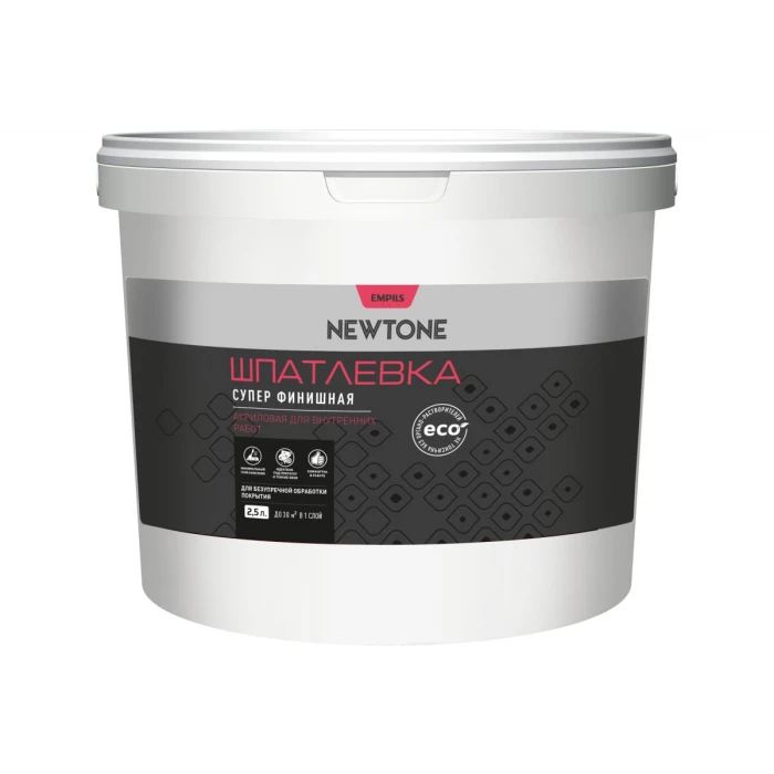 Шпатлевка Newtone ВД, супер финиш NEW, 2.5 л, 4 кг 81604