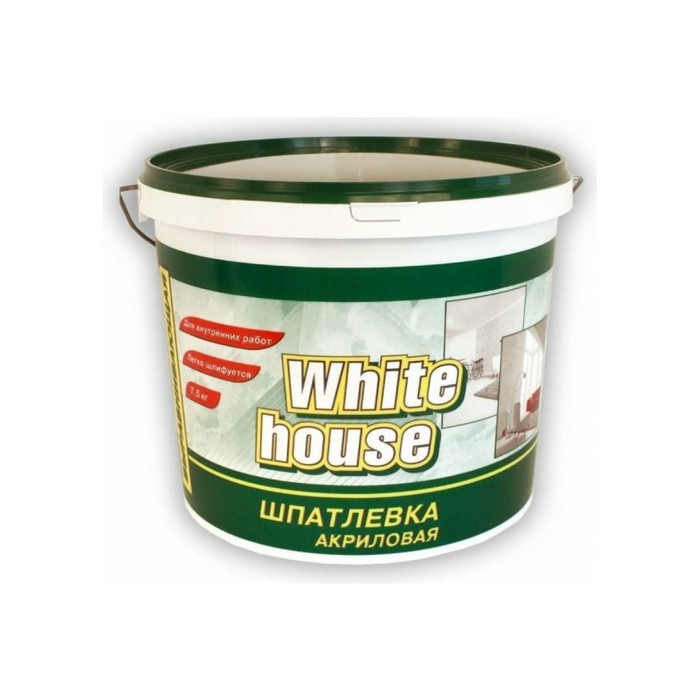Шпатлевка White House акриловая финишная (выравнивающая; 7.5 кг) 14756