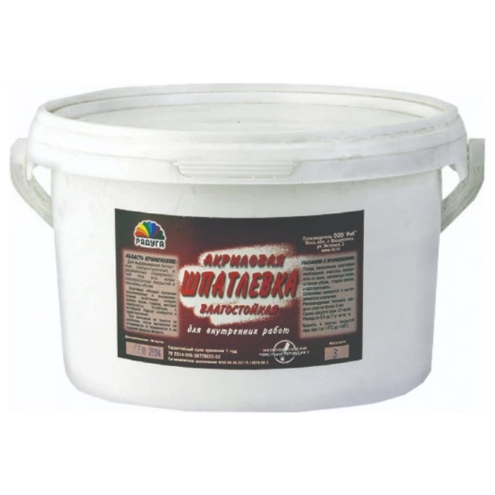 Шпатлевка акриловая влагостойкая 1,5 кг Радуга 8 7400