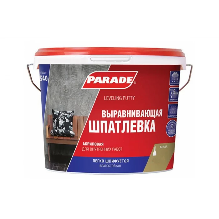 Шпатлевка акриловая выравнивающая 10 л S40 PARADE 90000173795