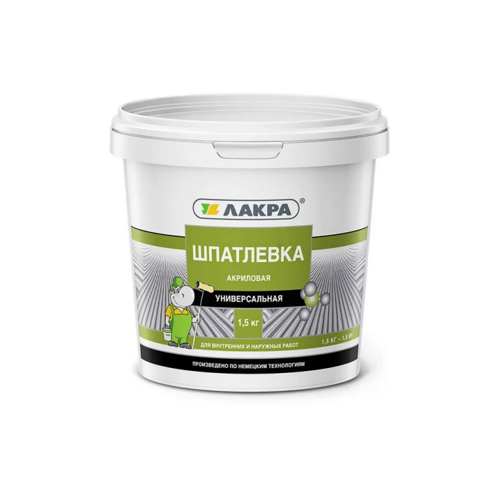 Шпатлевка акриловая универсальная 1.5 кг Лакра 0008033