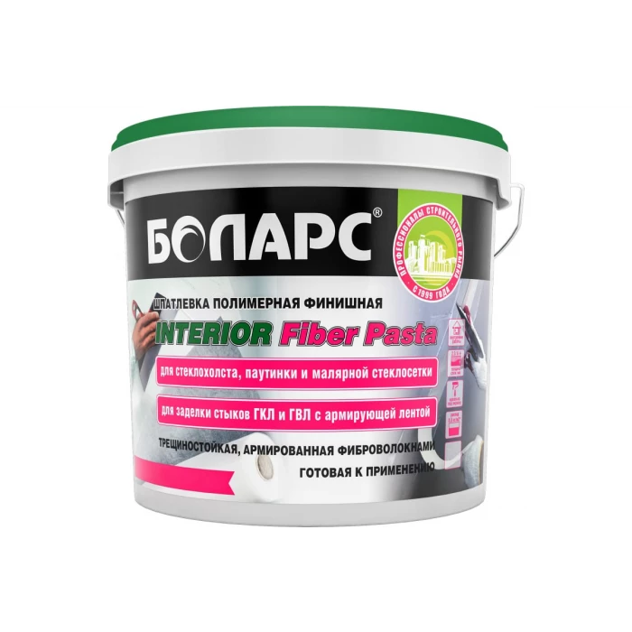 Шпатлевка БОЛАРС INTERIOR FIBER PASTA 14 кг 00000039415