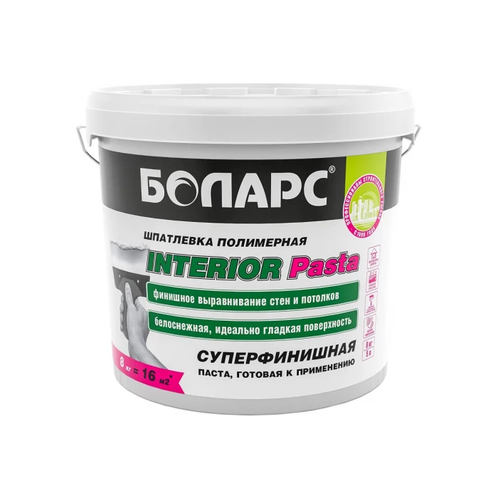 Шпатлевка БОЛАРС INTERIOR PASTA 8 кг 00000039414