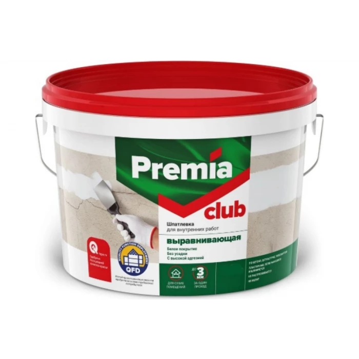 Шпатлевка выравнивающая Premia Club для внутренних работ, 17 кг О03933