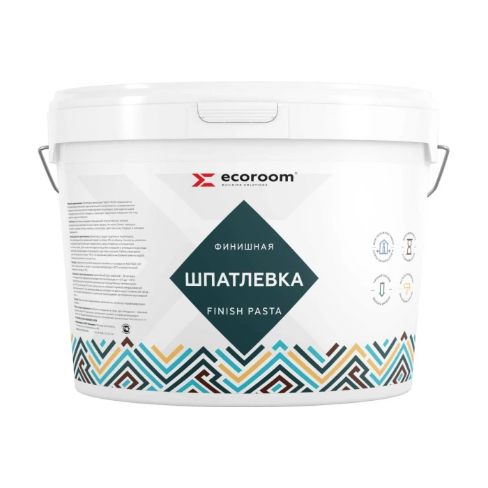 Шпатлевка для финишной отделки ECOROOM Finish pasta, белый, 16 кг Е-Шп-23/16