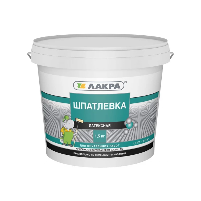 Шпатлевка латексная для внутренних работ 1,5 кг Лакра 90005285895