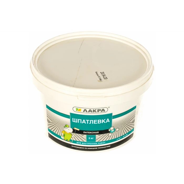 Шпатлевка латексная для внутренних работ 3 кг Лакра 90005285898