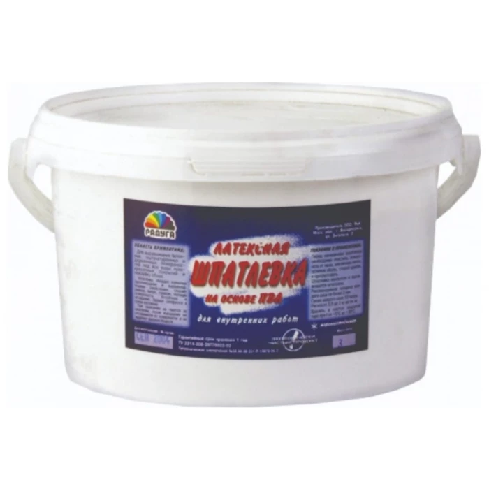 Шпатлевка латексная на основе ПВА 1.5 кг Радуга 8 7427