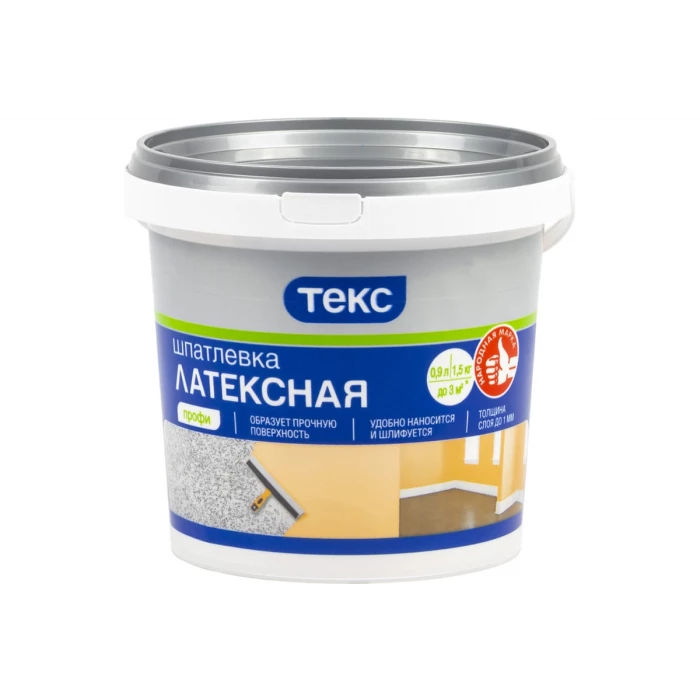Шпатлевка латексная ПРОФИ 1.5 кг ТЕКС 19076