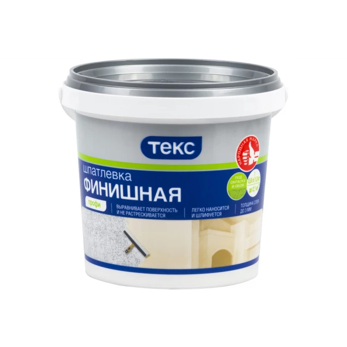 Шпатлевка латексная финишная ПРОФИ 1.5 кг ТЕКС 19203