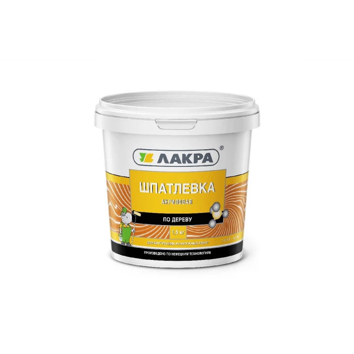 Шпатлевка по дереву белая Дуб 1.5 кг Лакра 0008063