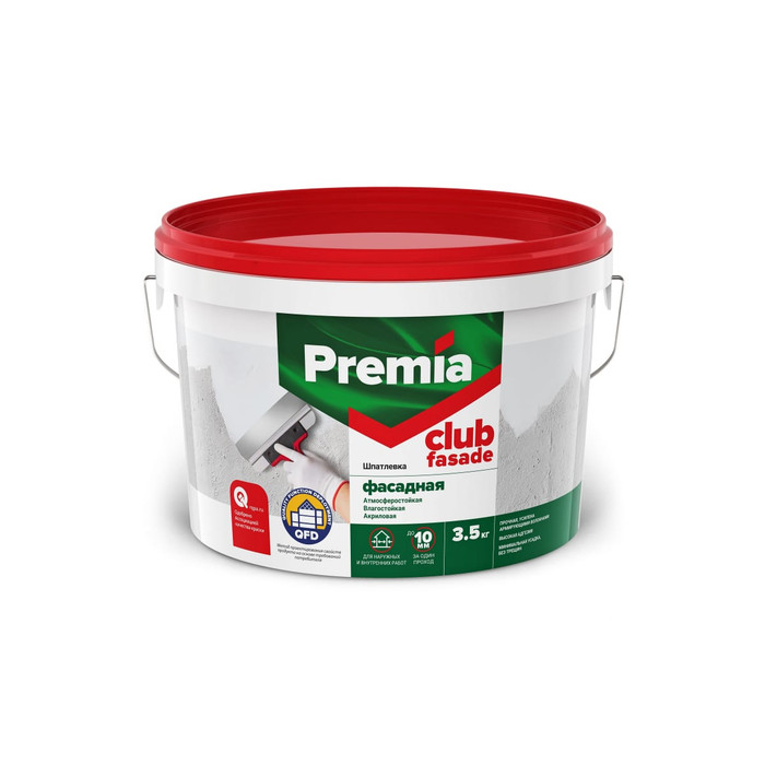Шпатлевка фасадная PREMIA CLUB 3.5 кг PREMIA О03943