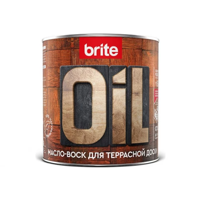 Масло-воск для террасной доски BRITE FLEXX бесцветное, ведро 9 л 217433