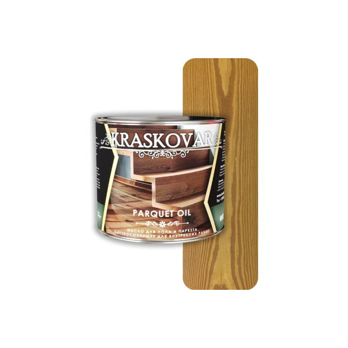 Масло для пола и паркета Kraskovar Parquet oil быстросохнущее, тик, 2.2 л 1763