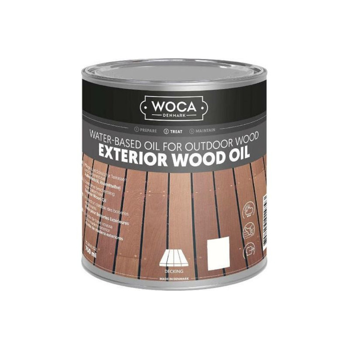 Масло Woca Exterior Wood Oil для наружных работ, водная основа, Белый (White), 0.75 л 617945 фото 2