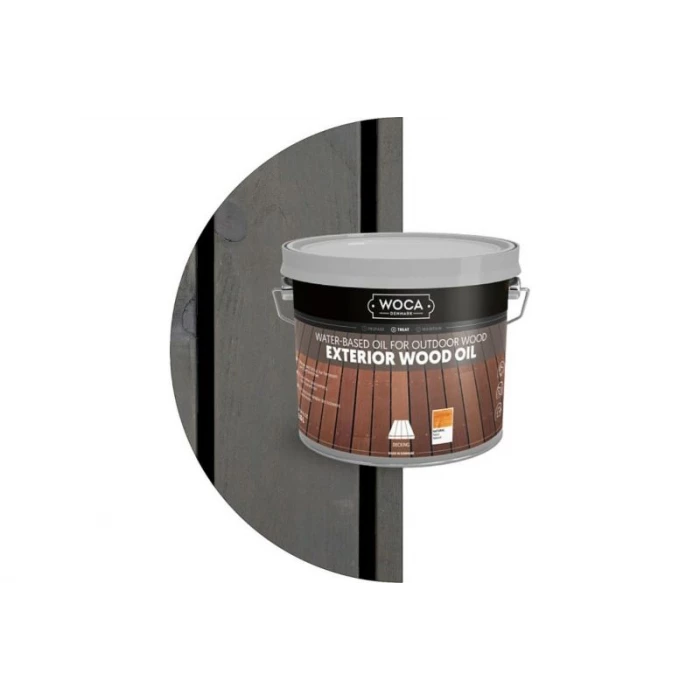 Масло Woca Exterior Wood Oil для наружных работ, водная основа, каменный серый (Stone Grey), 2.5 л 618125