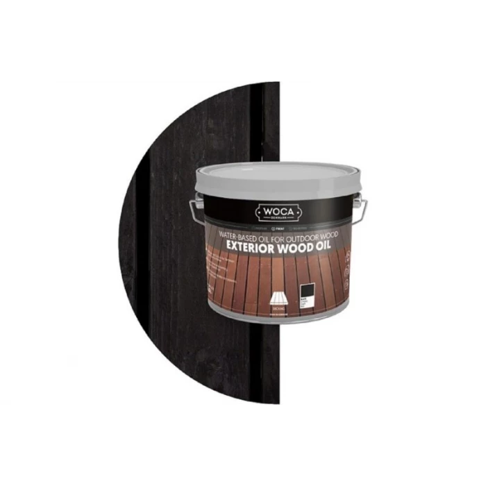 Масло для наружных работ Woca Exterior Wood Oil Black (водная основа; 2.5 л; чёрный) 617950