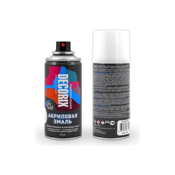 Аэрозольная акриловая эмаль Decorix (универсальная; белый; матовый; 210 мл) 0110-24 DX