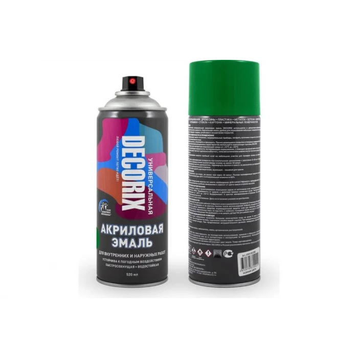 Аэрозольная акриловая эмаль Decorix (универсальная; зеленый; 520 мл) 0101-14 DX