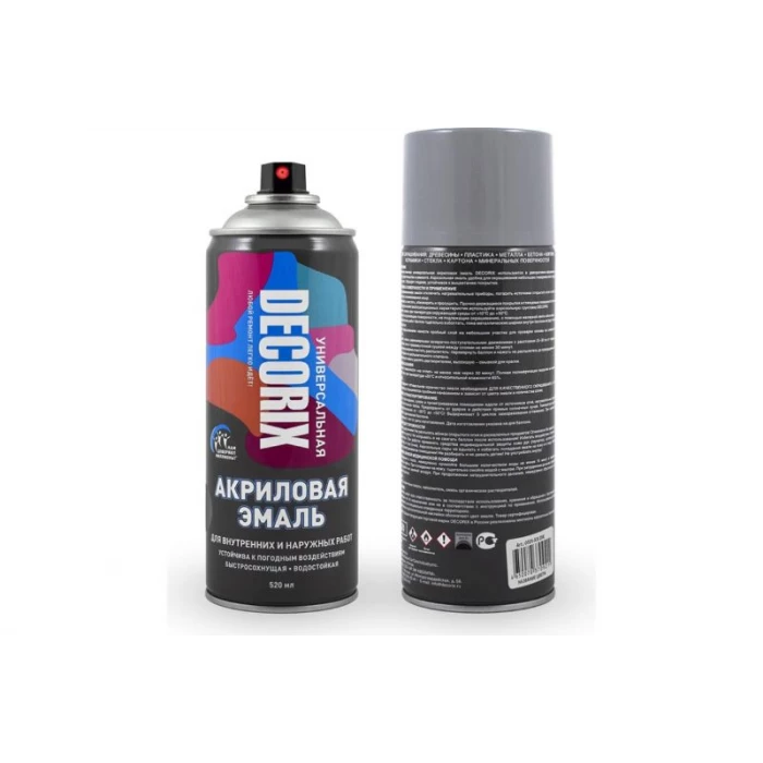 Аэрозольная акриловая эмаль Decorix (универсальная; светло-серый; 520 мл) 0101-27 DX