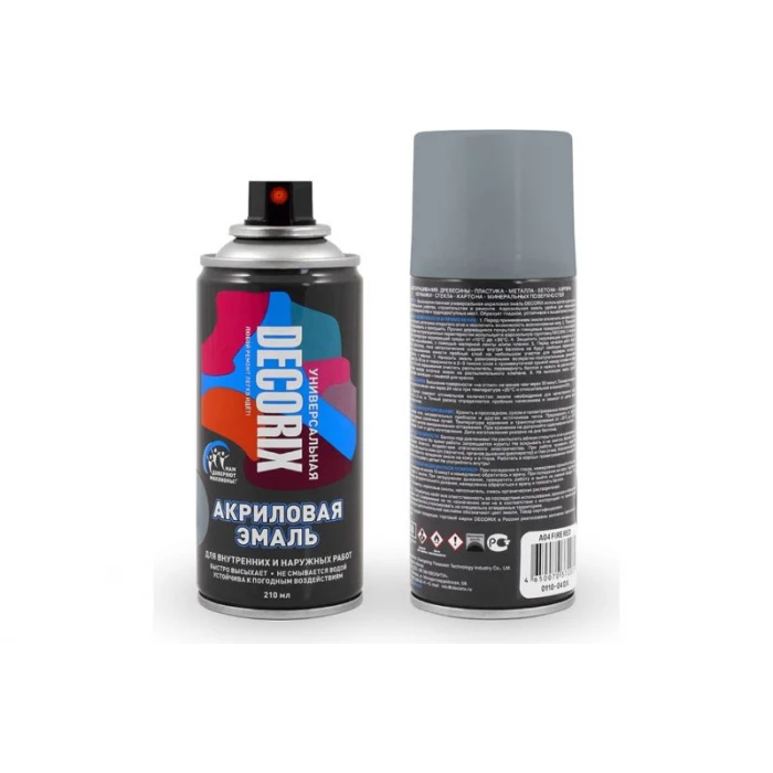 Аэрозольная акриловая эмаль Decorix (универсальная; серый; 210 мл) 0110-22 DX