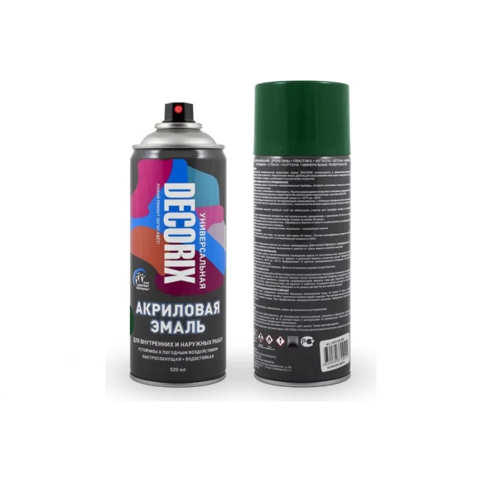 Аэрозольная акриловая эмаль Decorix (универсальная; темно-зеленый; 520 мл) 0101-15 DX