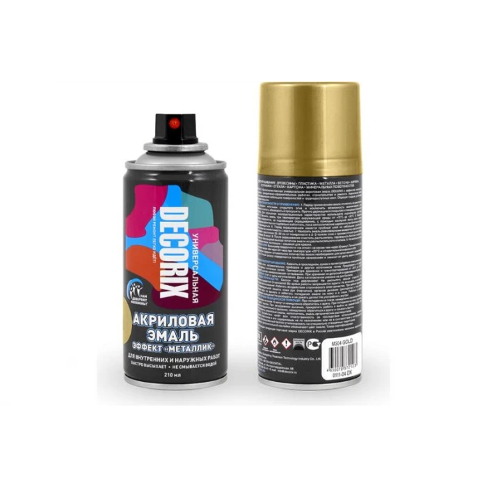 Аэрозольная эмаль Decorix (металлик; глянцевая; акриловая; золото; 210 мл) 0111-04 DX