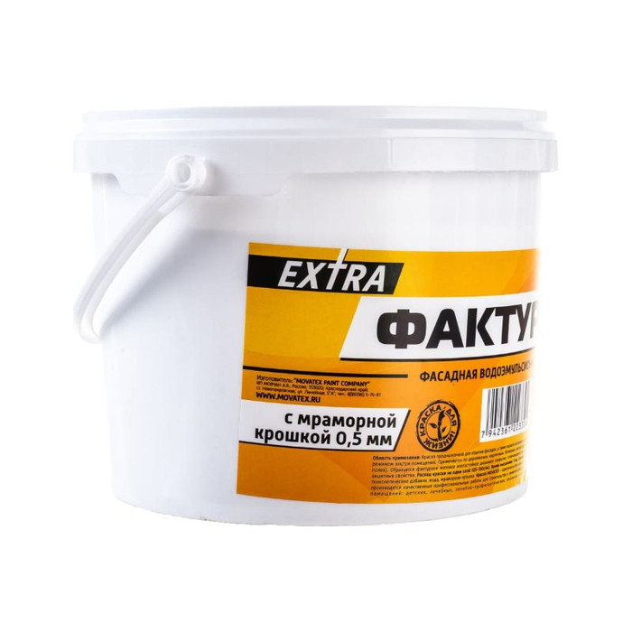 Водоэмульсионная краска Movatex EXTRA фактурная, 3 кг Т13332 фото 3