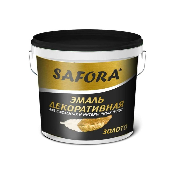 Декоративная акриловая эмаль SAFORA перламутровая, золото 800 г ЭМ102/2