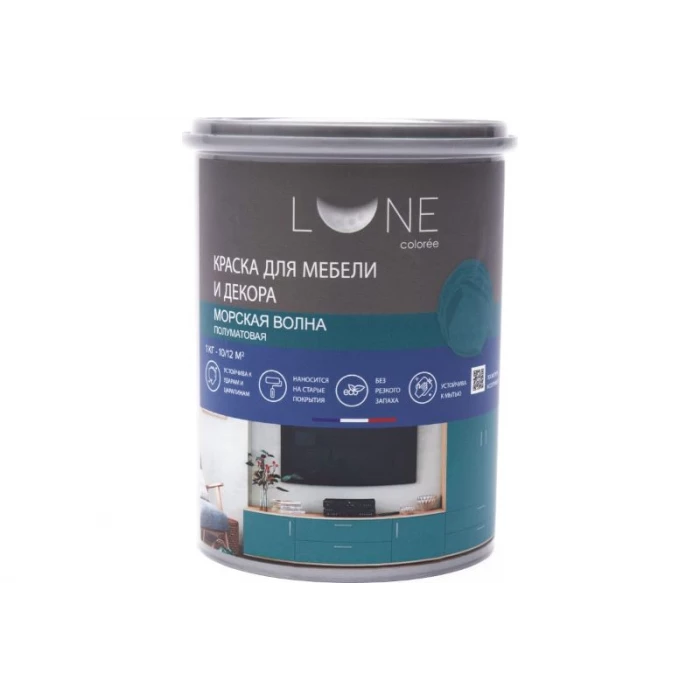 Краска для мебели и декора Lune Coloree полуматовая морская волна 1 кг 28924