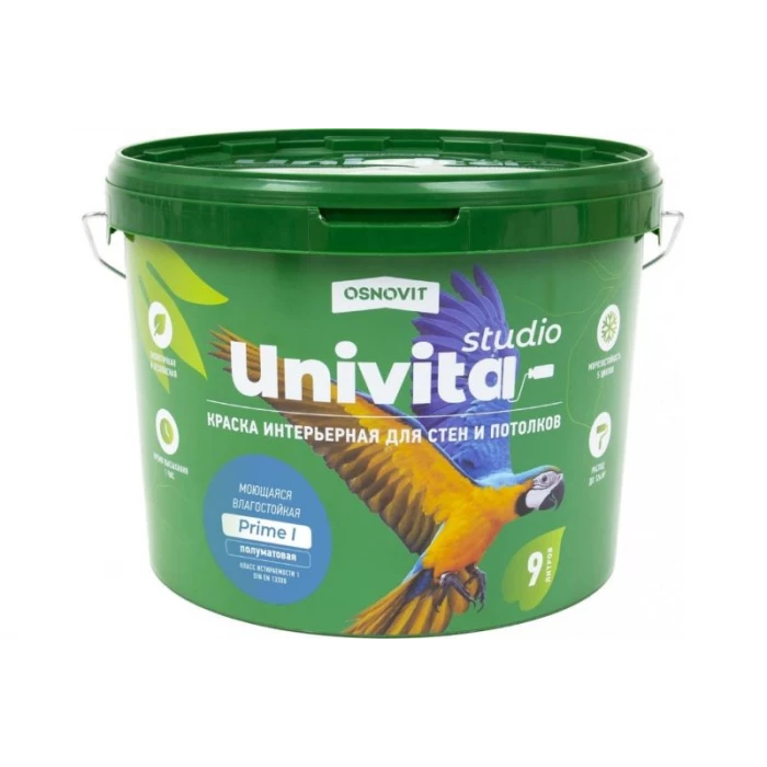 Интерьерная краска Основит Univita Studio Prime I САс991 ПМ20. База С, 9 л 89327